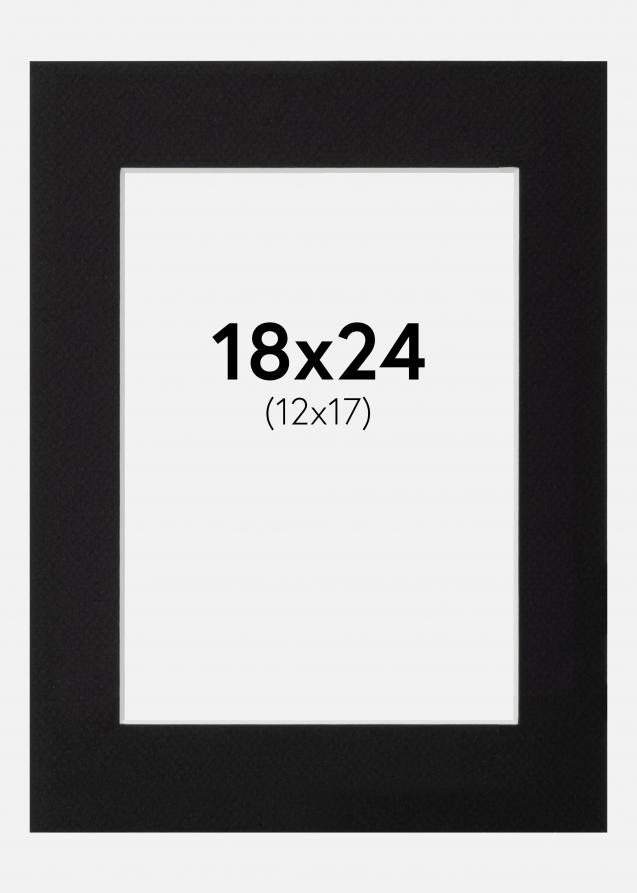 Galleri 1 Passe-partout Zwart (Witte kern) 18x24 cm (12x17)