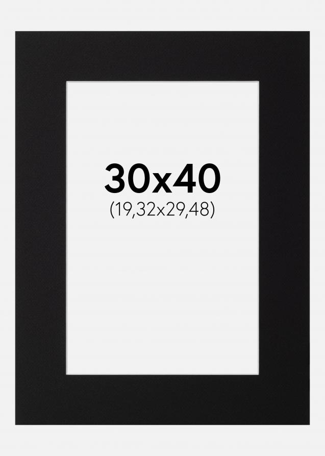 Galleri 1 Passe-partout Zwart (Witte kern) 30x40 cm (19,32x29,48)