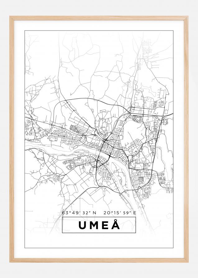 Bildverkstad Map - Umeå - White Poster