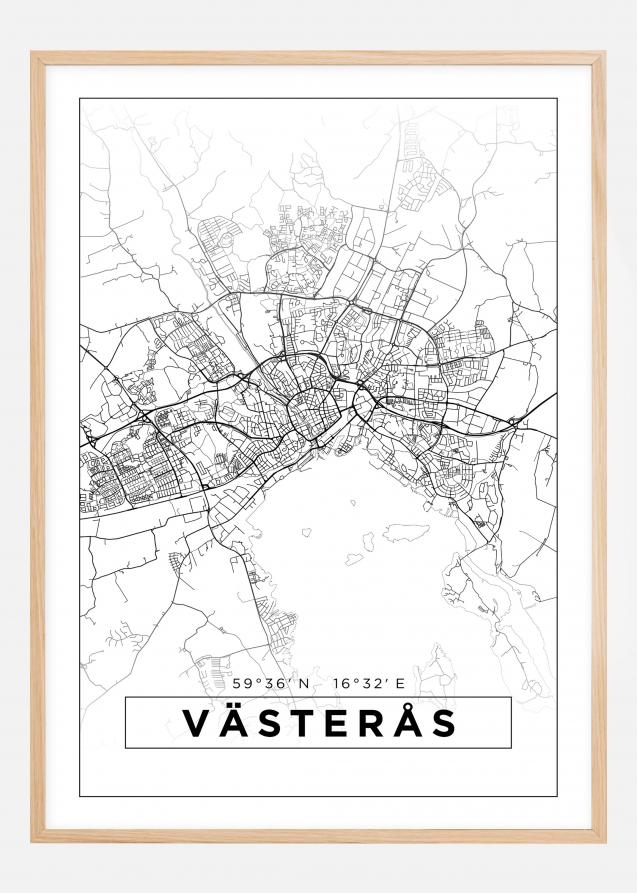 Bildverkstad Map - Västerås - White Poster