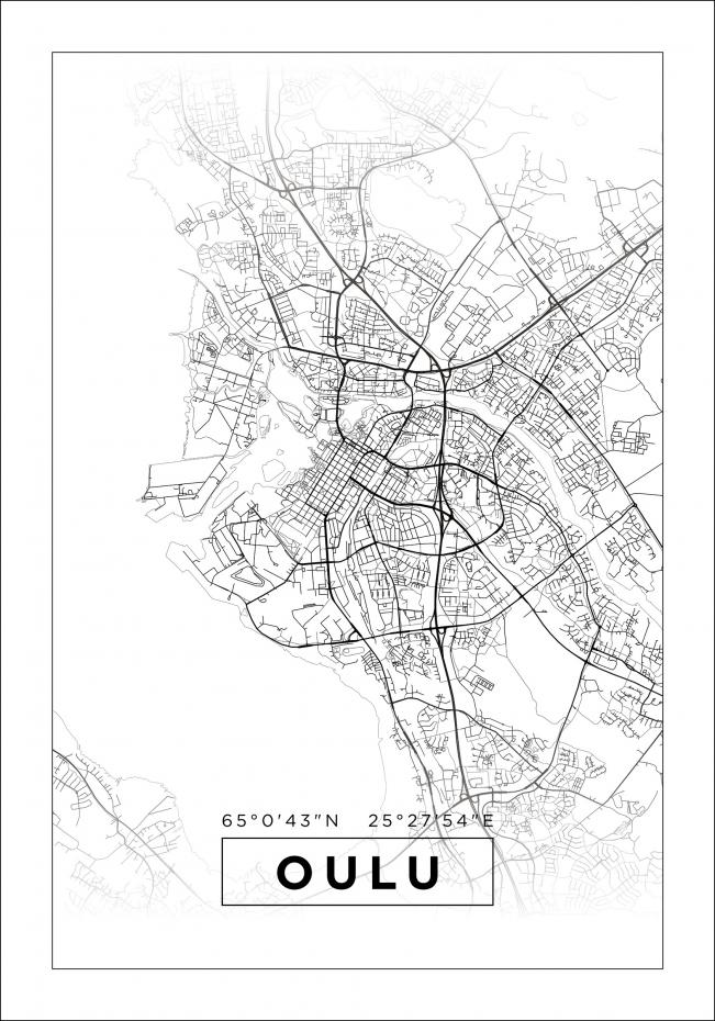 Bildverkstad Map - Oulu - White Poster