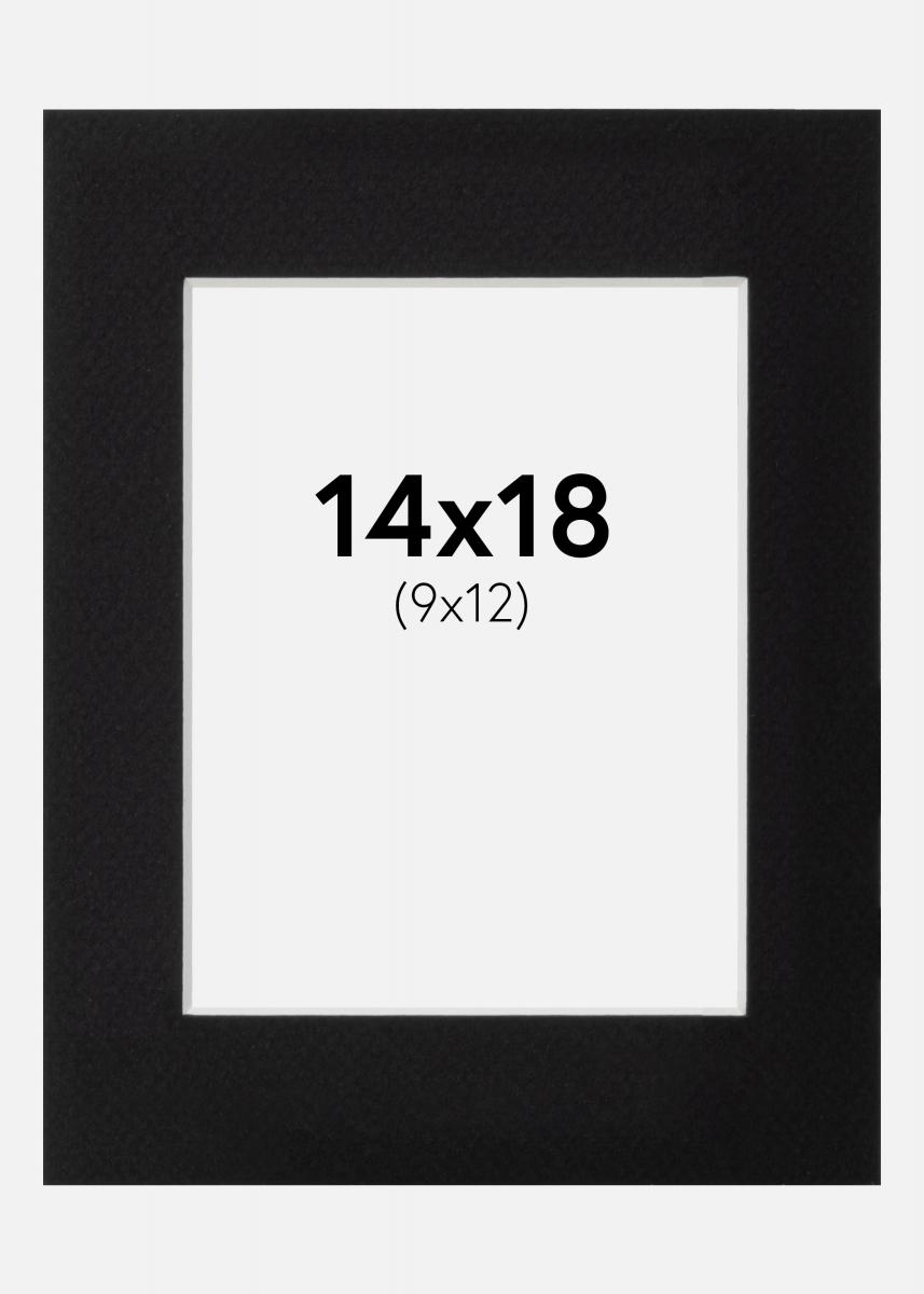 Galleri 1 Passe-partout Zwart (Witte kern) 14x18 cm (9x12)