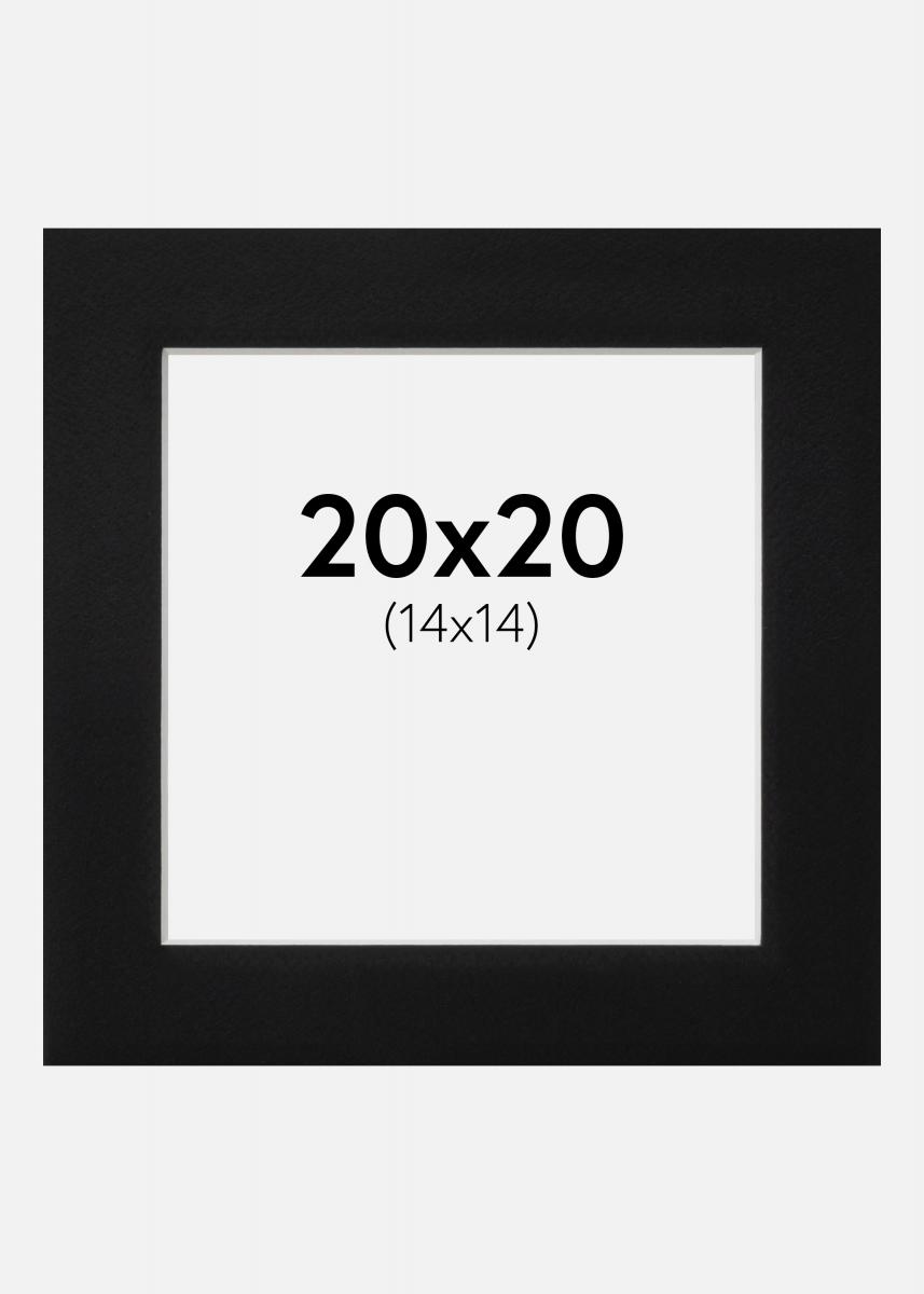 Artlink Passe-partout Zwart Standaard (Witte kern) 20x20 cm (14x14)