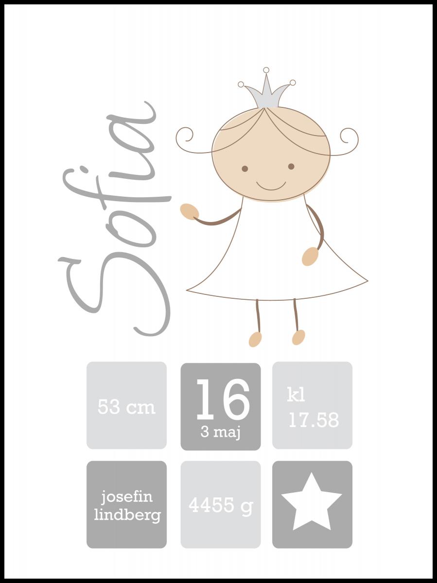Personlig poster Crown Princess Gray