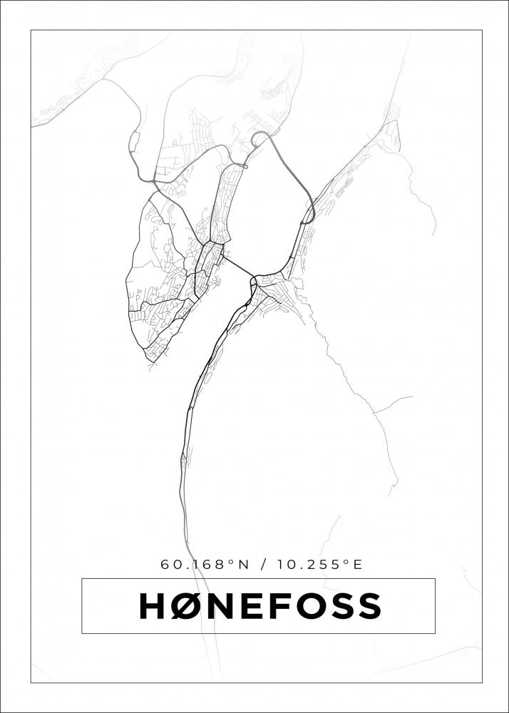 Bildverkstad Map - Hnefoss - White Poster