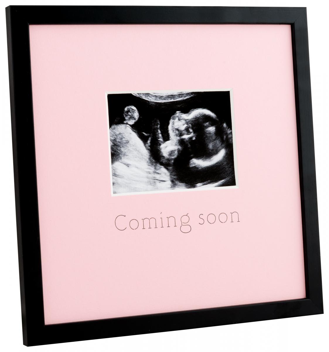 Egen tillverkning - Passepartouter Lijst voor echo - Coming soon - Roze - 20x20 cm / 9,5x7 cm