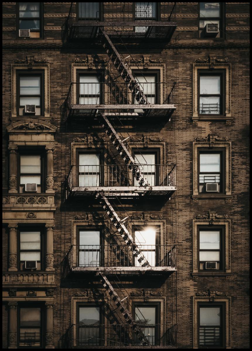 Lagervaror egen produktion New York Fire Escape Poster
