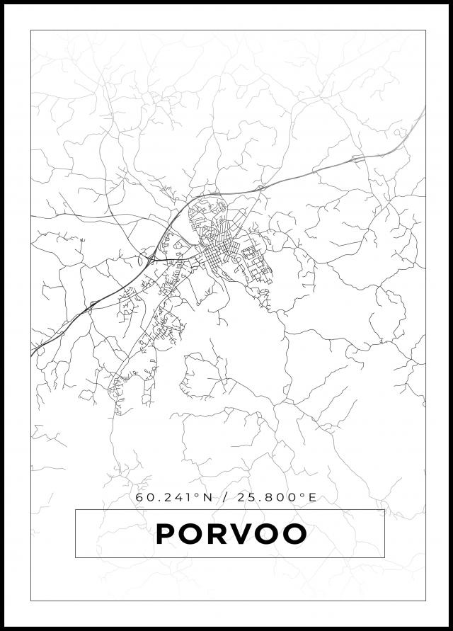 Bildverkstad Map - Porvoo - White Poster