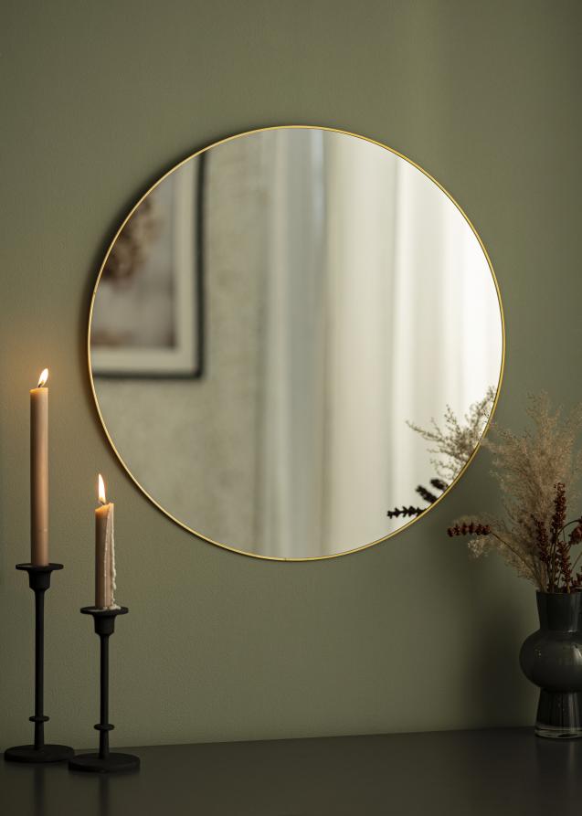 KAILA Round Mirror Jersey - Thin Brass 60 cm Ø