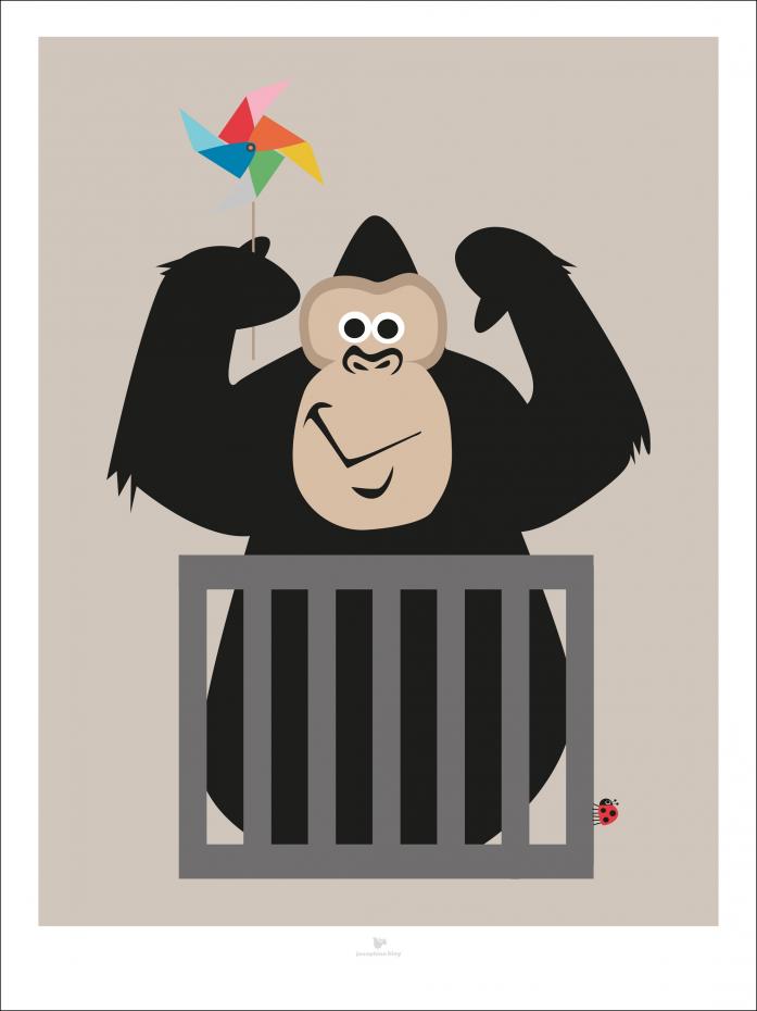 Bildverkstad Gorilla - Beige Poster