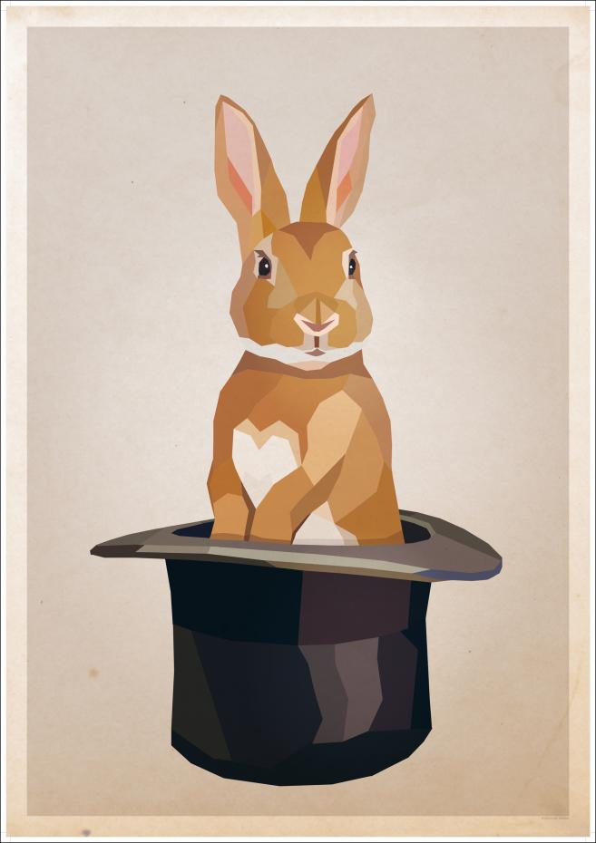 Bildverkstad Rabbit in hat Poster