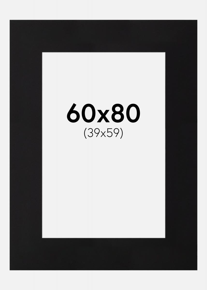 Galleri 1 Passe-partout XL Zwart (Witte kern) 60x80 cm (39x59)