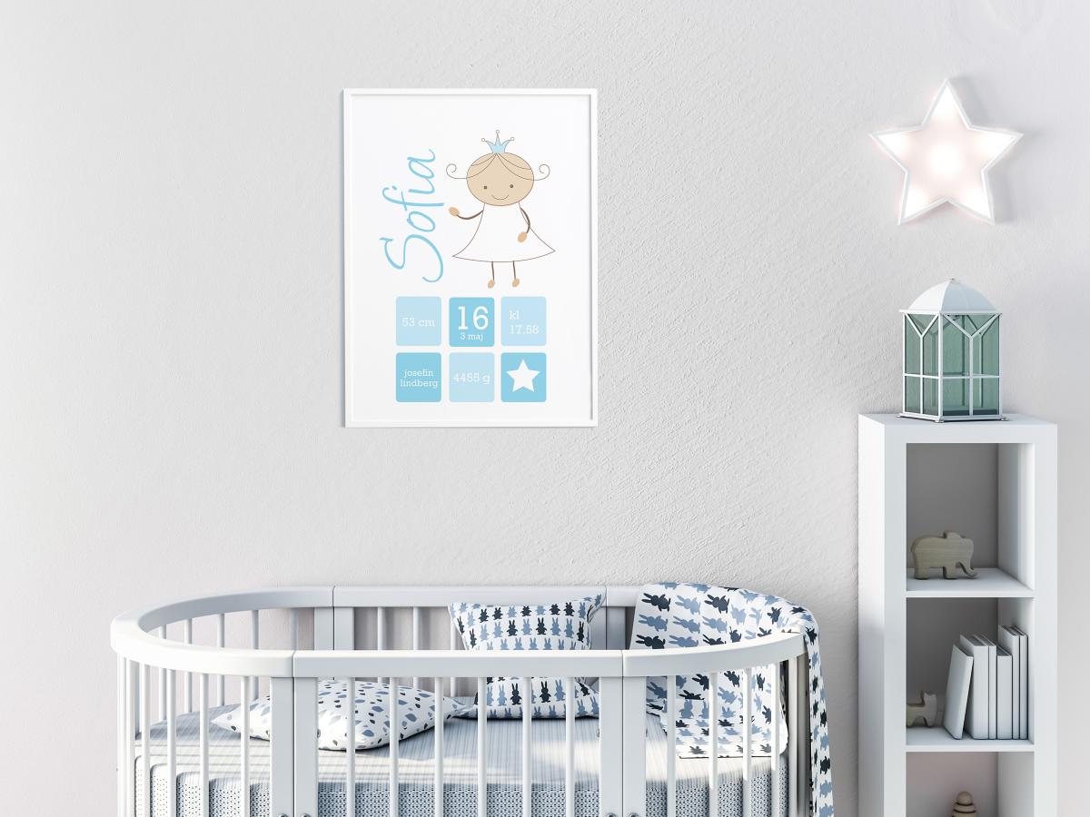 Personlig poster Crown Princess Blue