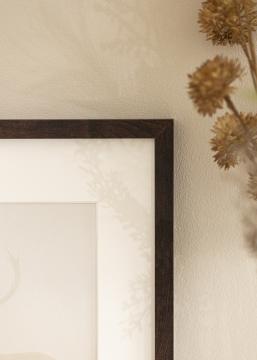 Ram med passepartou Fotolijst Trendy Walnoot 50x70 cm - Passe-partout Wit 42x59,4 cm (A2)
