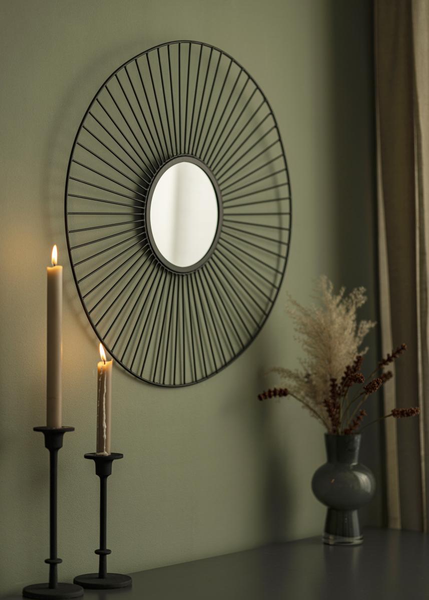 KAILA KAILA Ronde Spiegel Lines - Zwart 60 cm Ø