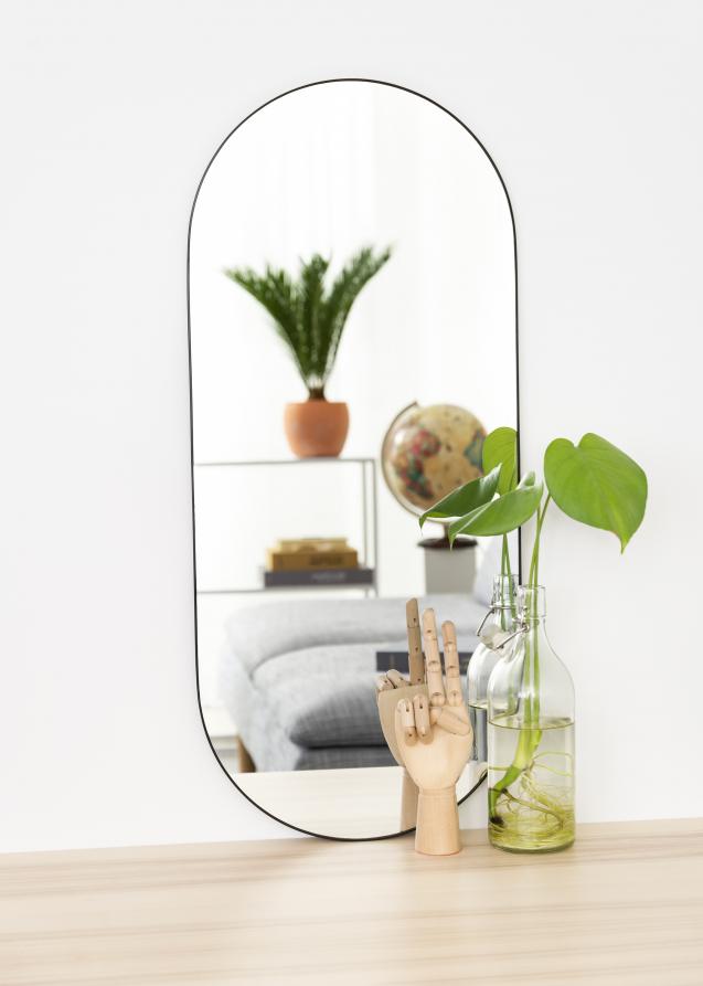 KAILA Oval Mirror Jersey - Thin Black 35x80 cm