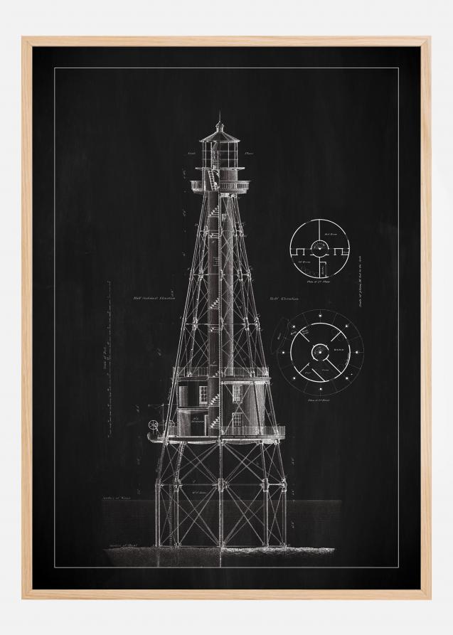 Bildverkstad Schoolbord - Vuurtoren - Ship Shoal Lighthouse Poster