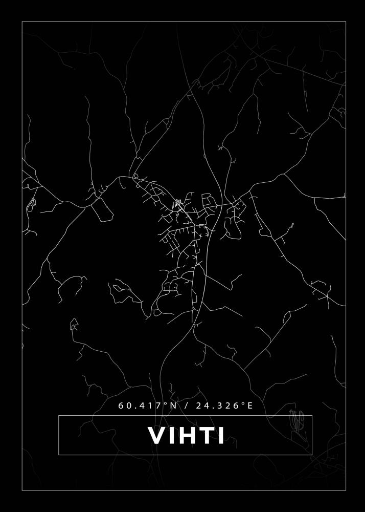 Bildverkstad Map - Vihti - Black Poster
