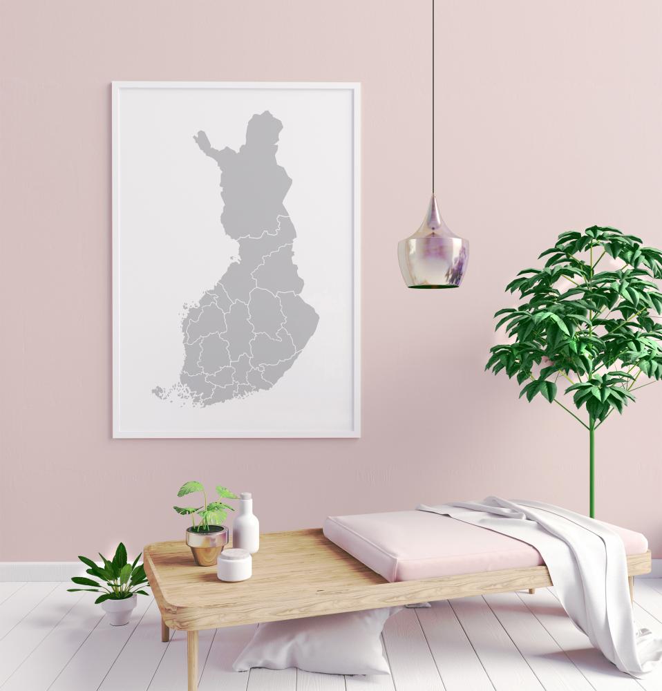 Bildverkstad Map - Finland - Grijs Poster