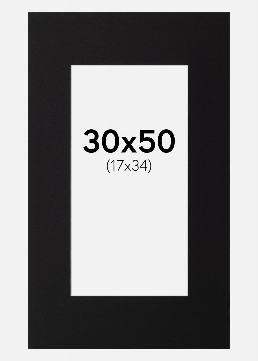 Galleri 1 Passe-partout Zwart (Witte kern) 30x50 cm (17x34)