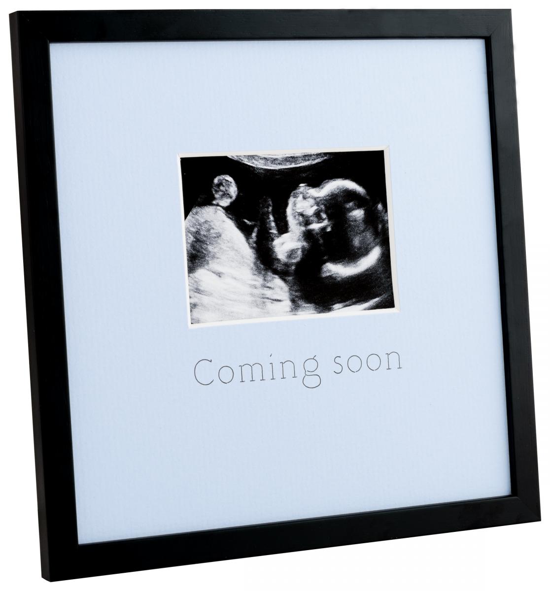 Egen tillverkning - Passepartouter Lijst voor echo - Coming soon - Blauw - 20x20 cm / 9,5x7 cm