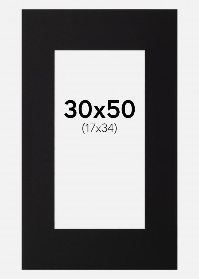Galleri 1 Passe-partout Zwart (Witte kern) 30x50 cm (17x34)