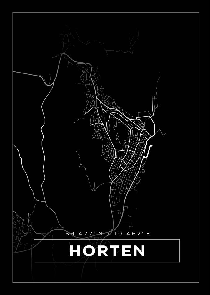 Bildverkstad Map - Horten - Black Poster