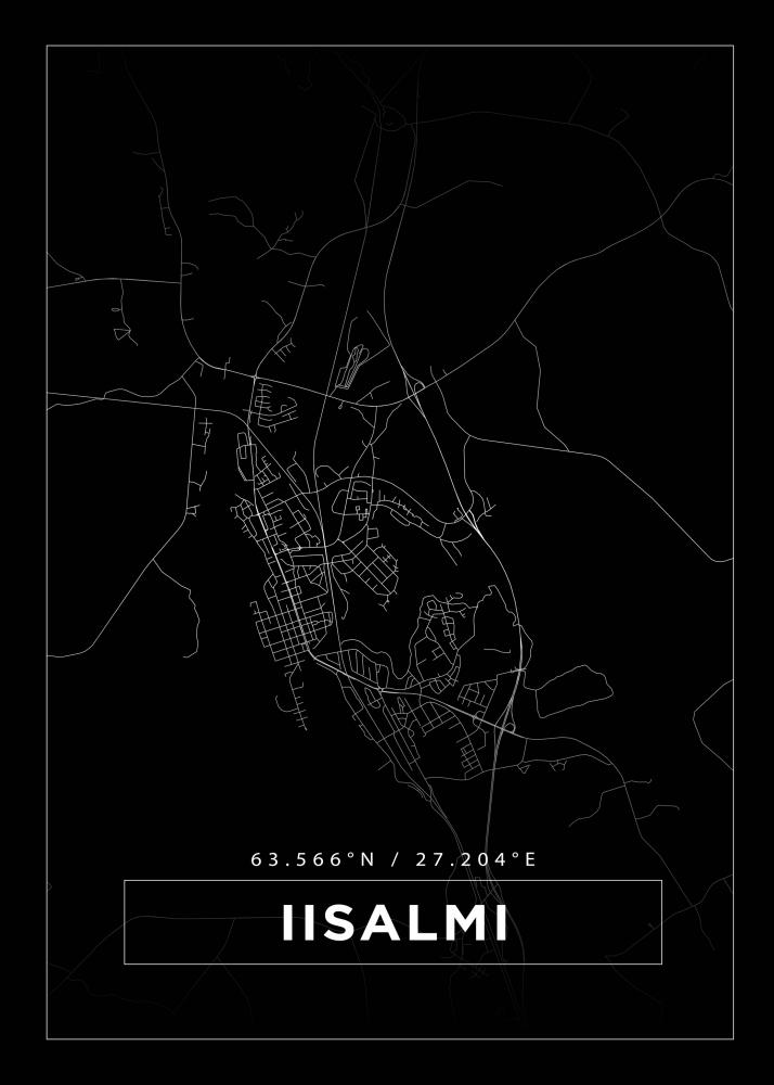 Bildverkstad Map - Iisalmi - Black Poster