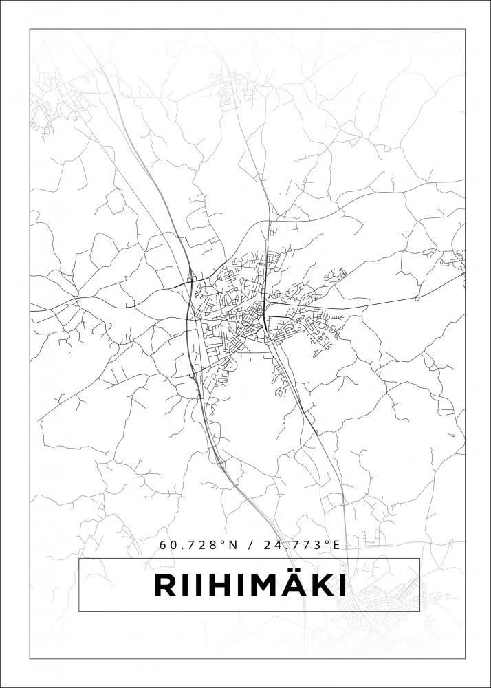 Bildverkstad Map - Riihimki - White Poster
