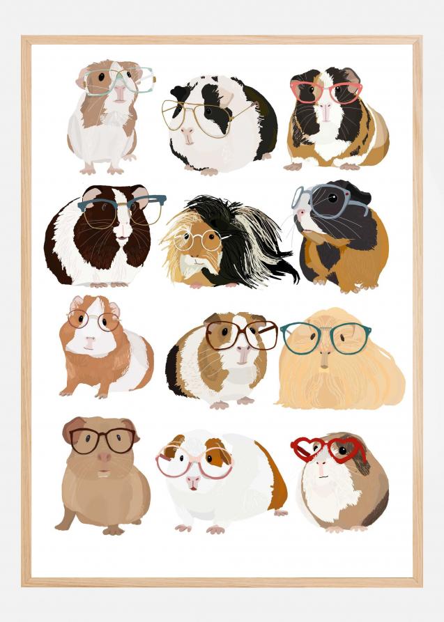 Bildverkstad Guinea Pig in Glasses Poster