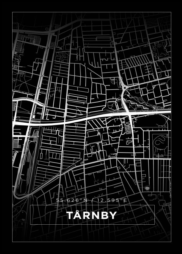 Bildverkstad Map - Tårnby - Black Poster