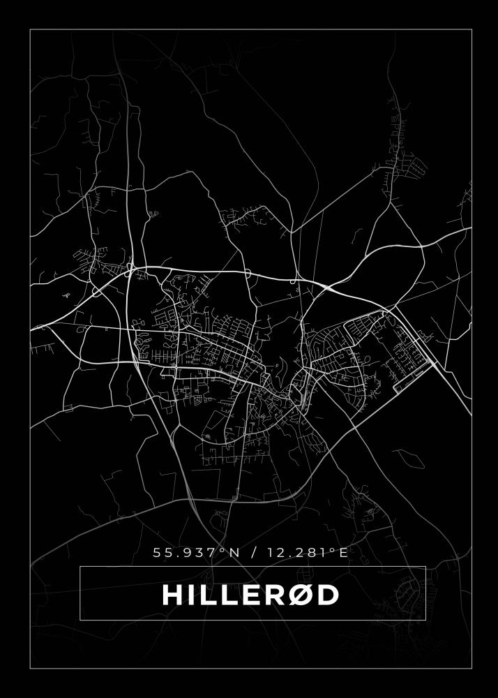Bildverkstad Map - Hillerd - Black Poster