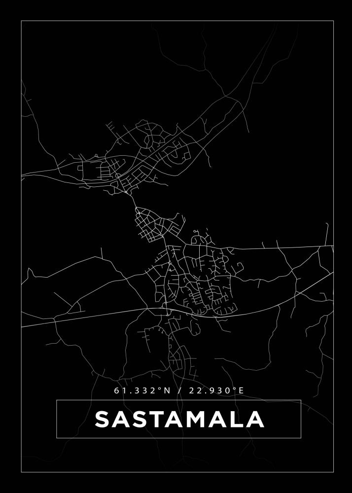 Bildverkstad Map - Sastamala - Black Poster
