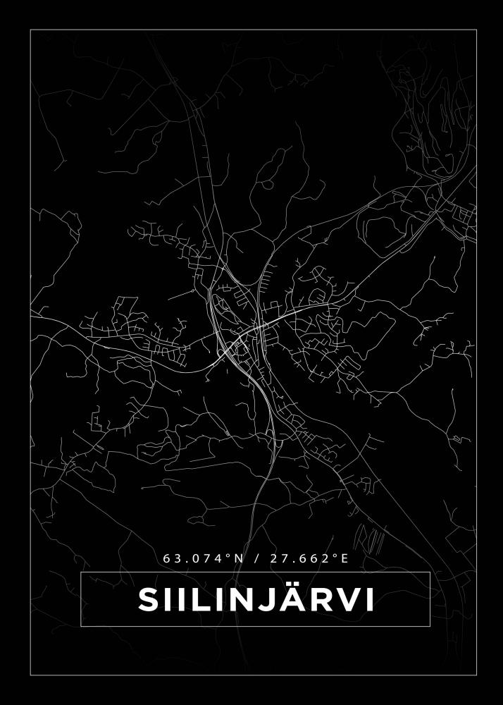 Bildverkstad Map - Siilinjrvi - Black Poster