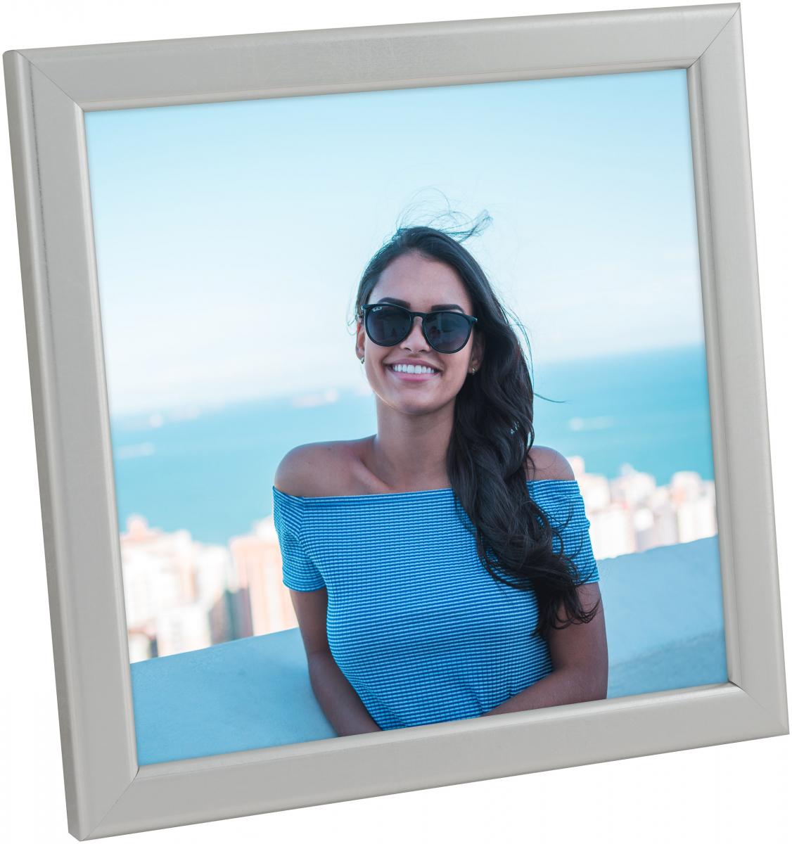 HHC Distribution Fotolijst Slim Mat Ontspiegeld Glas Zilver 15x15 cm