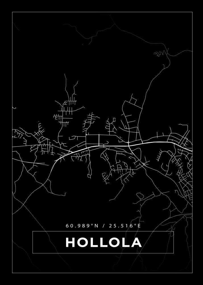Bildverkstad Map - Hollola - Black Poster