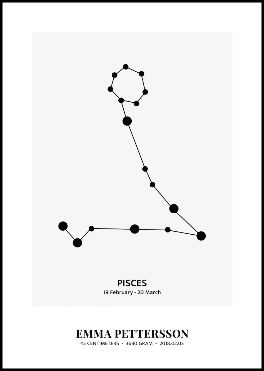 Personlig poster Pisces - Star Signs