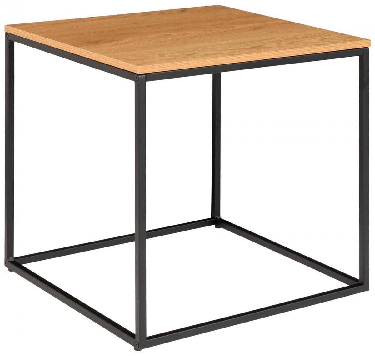 House Nordic Bijzettafel Vita 45x45 cm - Zwart/Eiken