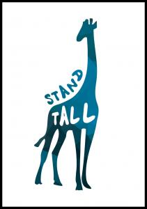 Bildverkstad Giraffe stand tall - Blue Poster