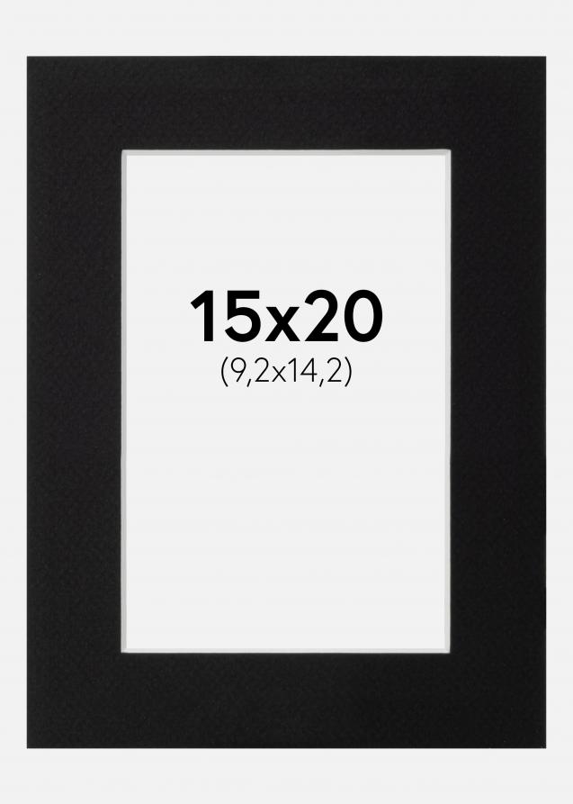 Galleri 1 Passe-partout Zwart (Witte kern) 15x20 cm (9,2x14,2)