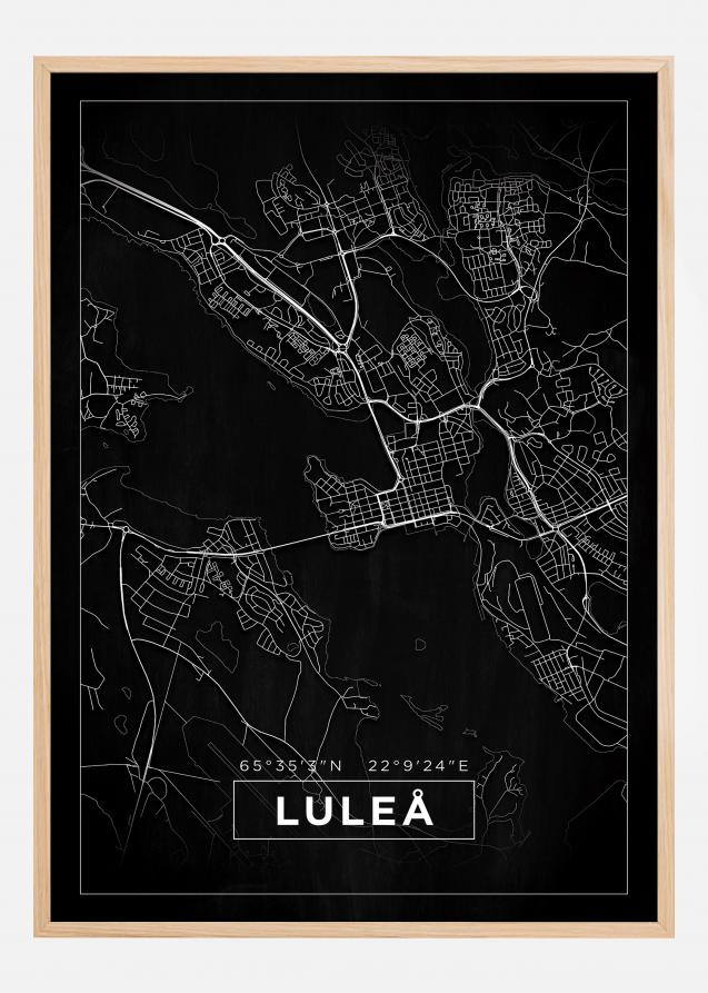 Bildverkstad Map - Luleå - Black Poster