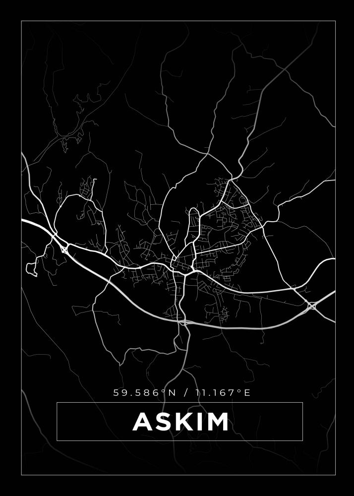 Bildverkstad Map - Askim - Black Poster