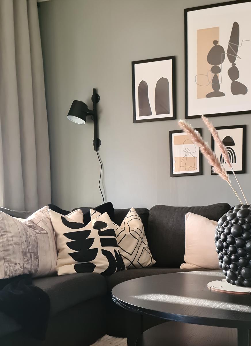 Aneta Belysning Wandlamp Espresso - Zwart