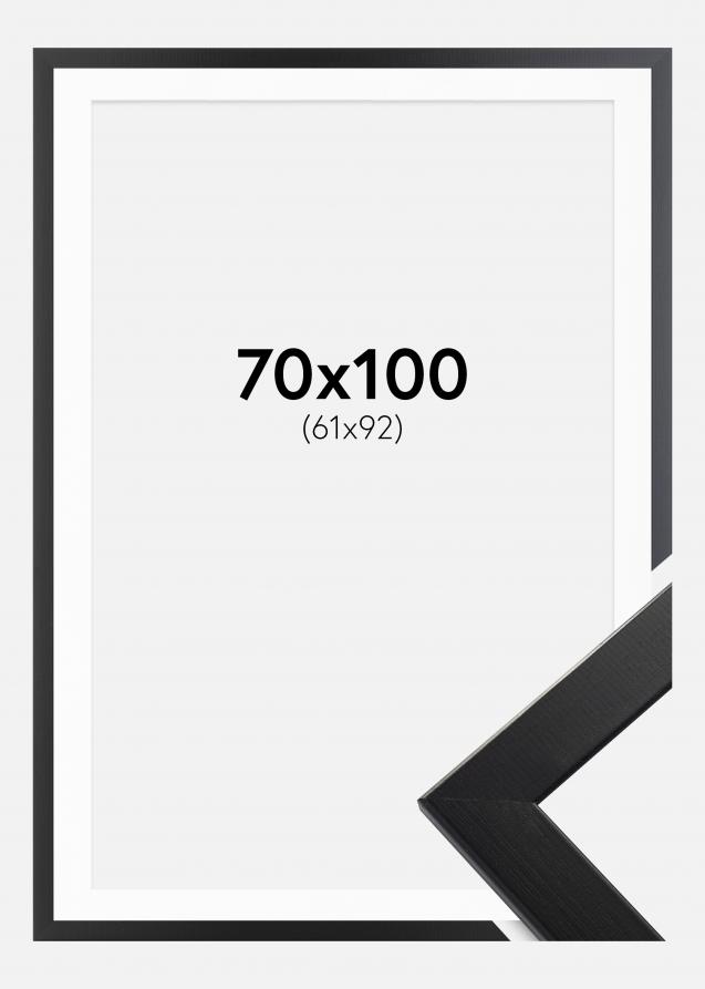 Ram med passepartou Fotolijst Trendline Zwart 70x100 cm - Passe-partout Wit 62x93 cm