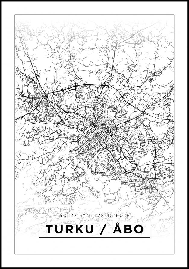 Bildverkstad Map - Turku / Åbo - White Poster