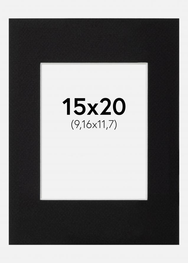 Galleri 1 Passe-partout Zwart (Witte kern) 15x20 cm (9,16x11,7)