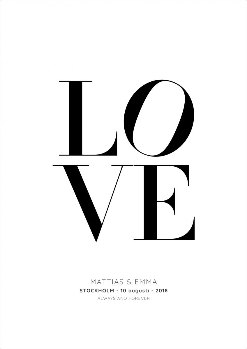 Personlig poster Love 2 - White