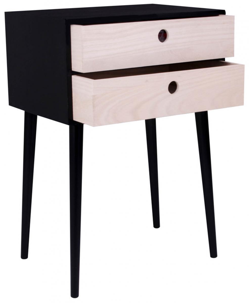 House Nordic Nachtkastje Rimini 32x45 cm - Zwart/Hout