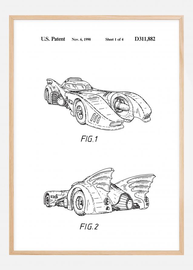 Bildverkstad Patenttekening - Batman - Batmobile 1990 I Poster