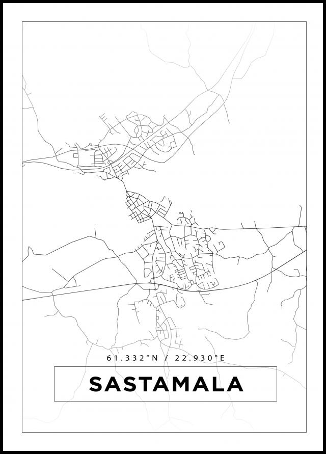 Bildverkstad Map - Sastamala - White Poster